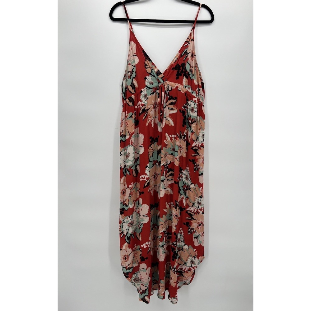 Millibon Red‎  Floral Maxi Dress Size L